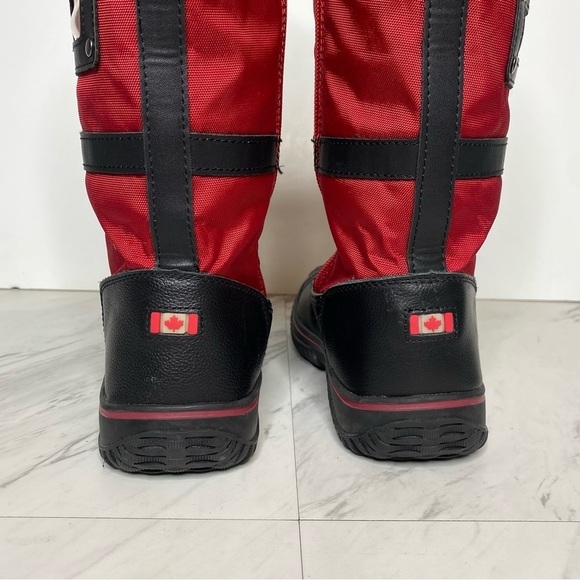 New! Pajar Grip Zip Red Lace Up Snow Boot 5 / 5.5 - Picture 4 of 15